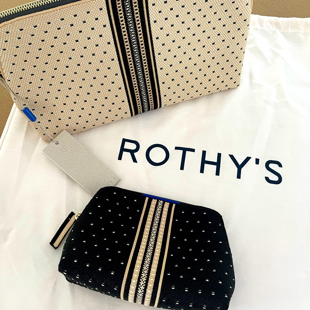 Rothy’s tuxedo vanity set bags